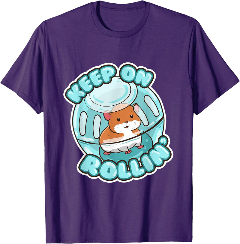 Keep On Rolling Cute Hamster Hammy Owner Pet Lover Gift T-Shirt - Purple