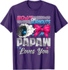 Pink Or Blue Funny Baby Gender Reveal Party Burnouts or Bows Papaw Loves You Gender Reveal Party T-Shirt - Purple