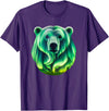 Northern Lights Polar Bear Clothes Aurora Borealis Alaska Northern Lights Polar Bear T-Shirt - Purple