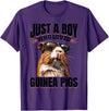 Funny Guinea Pig Pet Lover Rodent Lover Graphics Funny Guinea Pig Pet Lover Rodent Animal Just a Boy Who T-Shirt - Purple