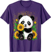 Panda Lover Gift Co. Panda Bear with Sunflowers, Panda Bear T-Shirt - Purple