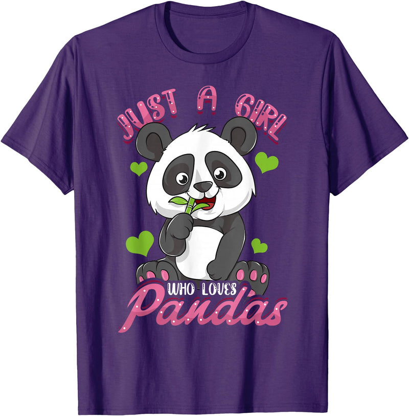 Panda Shirt & Tees Just A Girl Who Loves Pandas Shirt for Girls T-Shirt - Purple