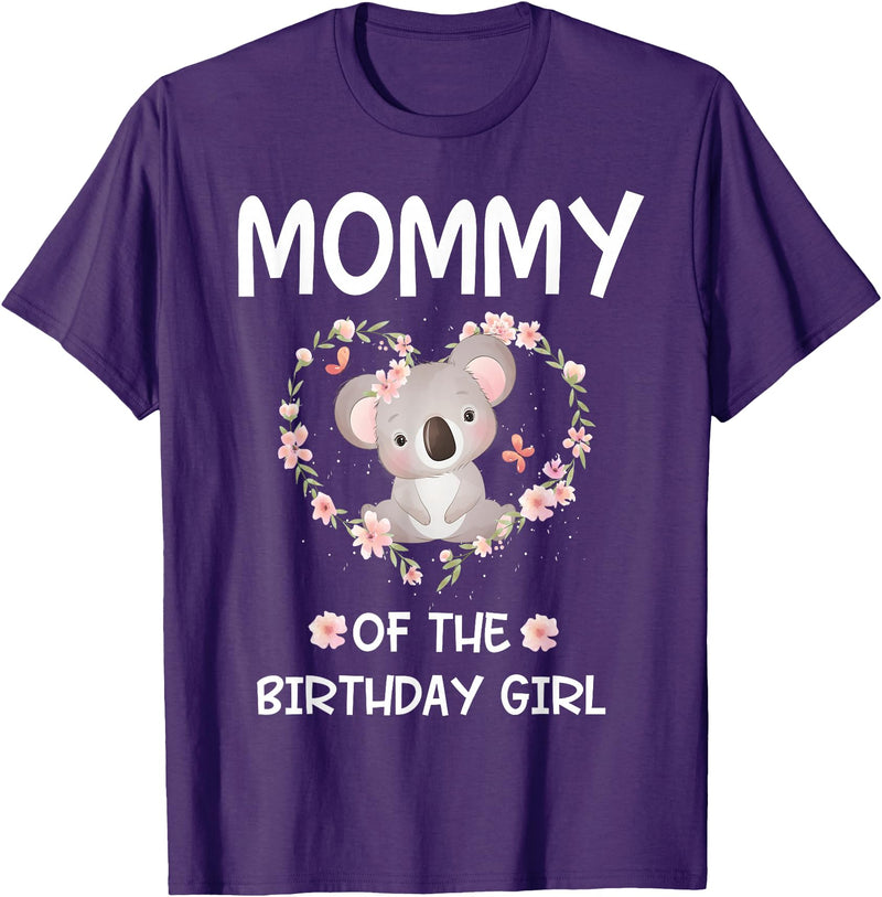 Koala Bear Birthday Party Theme Supplies Air 1st First Birthday Koala Bear Mommy Of The Birthday Girl T-Shirt - Purple