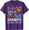 Reveal Party Highland Cow Bull or Heifer Grandpa Loves You Highland Cow Lover T-Shirt - Purple