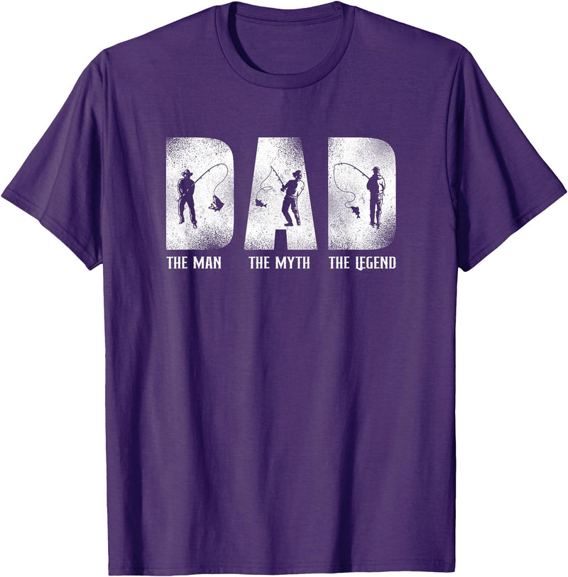 Fishing Fisherman Fisher HD0 Fishing Dad Father T-Shirt - Purple