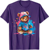 Teddy Bear Colorful Men WomenDesigns Hip Hop Colorful Teddy Bear Men Women Kids T-Shirt - Purple