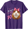 Funny Guinea Pig Birthday Party Girls 10 Years Old Guinea Pig Birthday for Girls 10th Bday T-Shirt - Purple