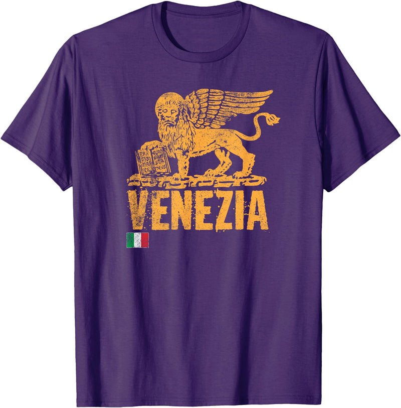 T-ShirtManiak Venezia Leone San Marco Italian lion Venice Italy Italy T-Shirt - Purple