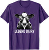 Farmstead Legends Legend Dairy, Cool Cow with Sunglasses T-Shirt - Purple