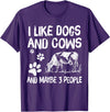 I like cows and dogs and maybe 3 people cow lover T-Shirt - Purple