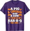 Funny BBQ Shirts A Pig A Chicken And A Cow - Grilling BBQ Lover Barbecue T-Shirt - Purple