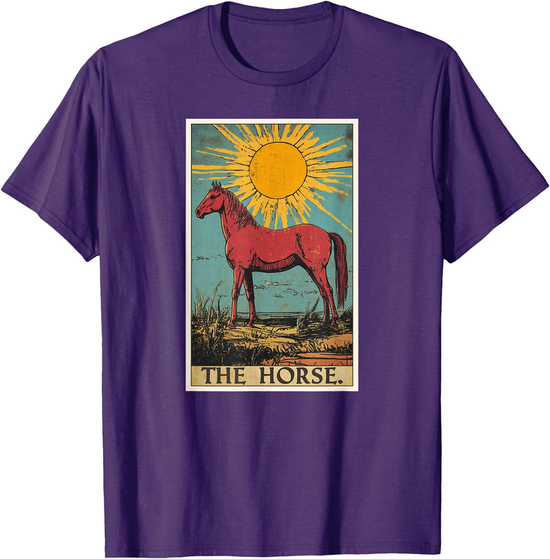 Horses Horse Lovers Shop Horse Tarot Card Horses Horse T-Shirt - Purple