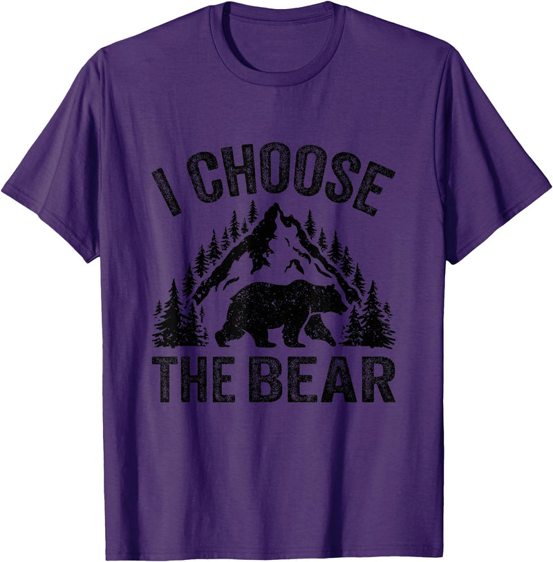 I choose the bear lover bear I CHOOSE THE BEAR unique animal lover T-Shirt - Purple
