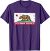 Graphic Club Inc. California Republic Flag - CA - Distressed Design - Classic T-Shirt - Purple