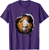 Guinea Pig Face Design Guinea Pig Face T-Shirt - Purple