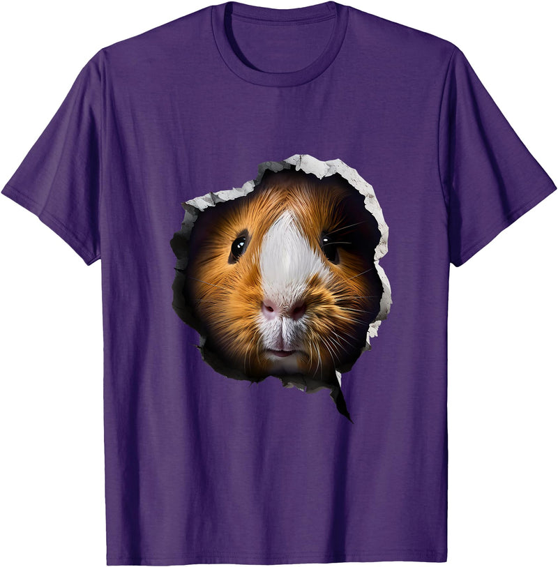 Guinea Pig Face Design Guinea Pig Face T-Shirt - Purple