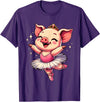 Pig Ballet Dancer Ballerina Pig Dancing T-Shirt - Purple