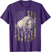 Usa Patriot American Bison Western Bufallo Bison USA Flag American Buffalo 4th of July T-Shirt - Purple