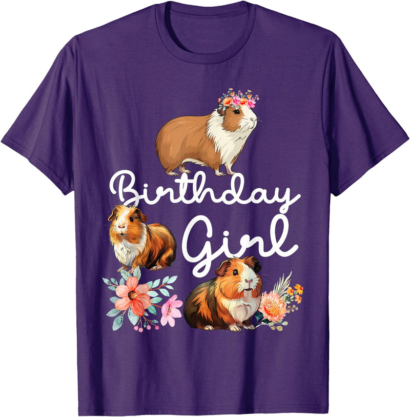 Cute Guinea Pig Lover HS0 Guinea Pig Birthday Girl T-Shirt - Purple