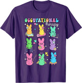 Men Women Rabbit T-Shirt (Black) in Purple