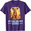 Lions Lion Lovers Shop Just a Girl who loves Lions Lion T-Shirt - Purple