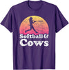 Softball and Cows Apparel Co Softball and Cows Women or Girls Cow T-Shirt - Purple