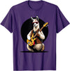 Music Lovers Alpaca Llama playing Guitar Llama playing Electric Guitar, Llama Guitarist T-Shirt - Purple