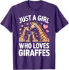 Giraffe Gift For Giraffe Lover Accessories & Stuff Funny Giraffe Design for Women Girls Safari Giraffe Lovers T-Shirt - Purple