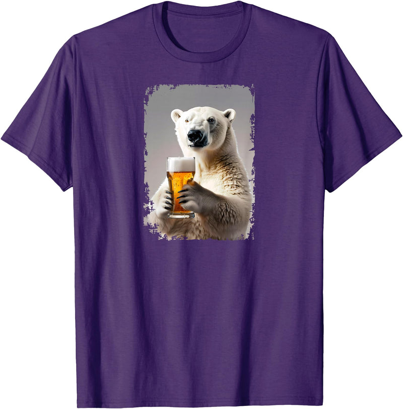 Polar bear Beer Design Polar bear Beer T-Shirt - Purple
