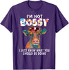 Funny Heifer Cow Lover hme Cute Heifer Flowers Cow Lover Women Funny I Am Not Bossy T-Shirt - Purple