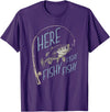 Classic Fishing Outdoors Designs Here Fishy Funny Fishing T-Shirt - Purple