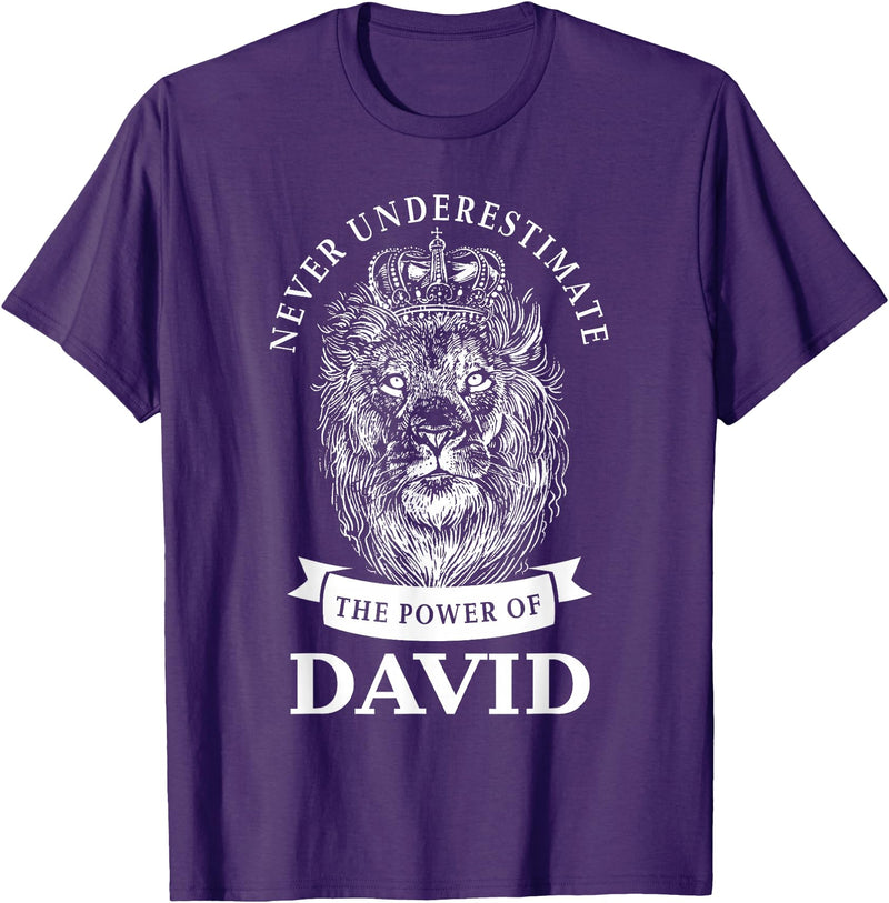 Gifts for David David Gift Name Lion T-Shirt - Purple