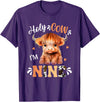 Highland Cow Print 9 Year Old Birthday Gift Holy Cow Im Nine Scottish Highland Cow Print 9th Birthday T-Shirt - Purple