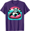 Nerrrdy Pool Party Panda Pink Float Men Women Kids Funny Pool Panda T-Shirt - Purple