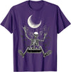 Skeleton Love Halloween Moon Skeleton Rock On Hand Spooky Halloween Rock Concerts T-Shirt - Purple