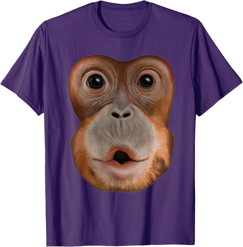 Unique Gifts for Monkey Lovers Funny Monkey Stomach Funny Meme Ape Gorilla T-Shirt - Purple