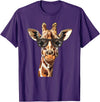 Ägiraffe. Giraffe Sunglasses T-Shirt - Purple