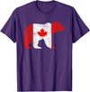 Happy Canada Day Polar Bear Flag Retro Tees Co Happy Canada Day Funny Canadian Polar Bear Animal Flag Retro T-Shirt - Purple