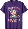 Cow Themed Birthday Party Supplies For Girl 5th Holy Cow I'm Five 5 Years Old 5th Birthday Girl Outfit T-Shirt - Purple