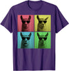 Retro Cute Llama Portrait with Sunglasses Llama Funny Pop Art Llama Lover Photo Booth T-Shirt - Purple