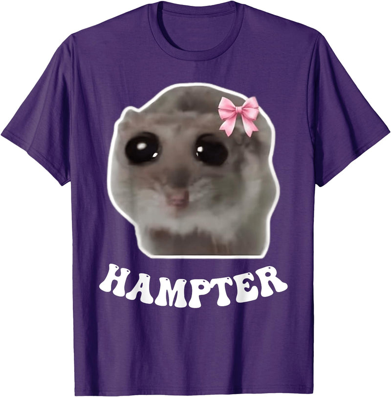 Hampter Sad Hamster Meme Hamster Lover Oddly Specific Memes T-Shirt - Purple