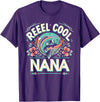 Vintage Reel Cool Nana Fishing Lovers Mothers Day Reel Cool Nana Fishing Vintage Tees Women Men Father's Day T-Shirt - Purple