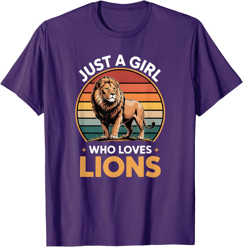 Lion Shirts & Gifts for Girls Girls Lion T-Shirt - Purple