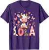 Farm Cow Birthday Party Halloween Grandma Lola Cow Moo Birthday Girl T-Shirt - Purple