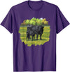 Farm Animal Art by CSForest Black Angus Cow & Cute Calf Farm Animals T-Shirt - Purple