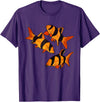 Freshwater Fish Fun Clown Loach Fish Aquarium Design-Tiger Botia T-Shirt - Purple