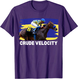 Handicapping Horse Gear Crude Velocity Horse, Horse Racing, Santa Anita, Del Mar T-Shirt - Purple