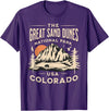 Great Sand Dunes National Park Colorado USA Retro Great Sand Dunes National Park Colorado Hike Outdoors Retro T-Shirt - Purple