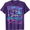 Birthday Mermaid Matching Family Tees Glamma of The Birthday Mermaid Matching 1St Birthday Girl T-Shirt - Purple
