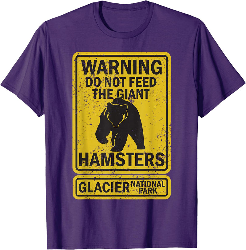 Montana Wildlife Nature Apparel Funny Glacier National Park Grizzly Brown Bear Souvenir Gift T-Shirt - Purple